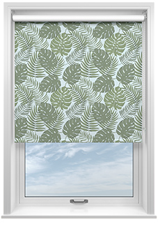 Lush Palms, Sky Blue - Roller Blind